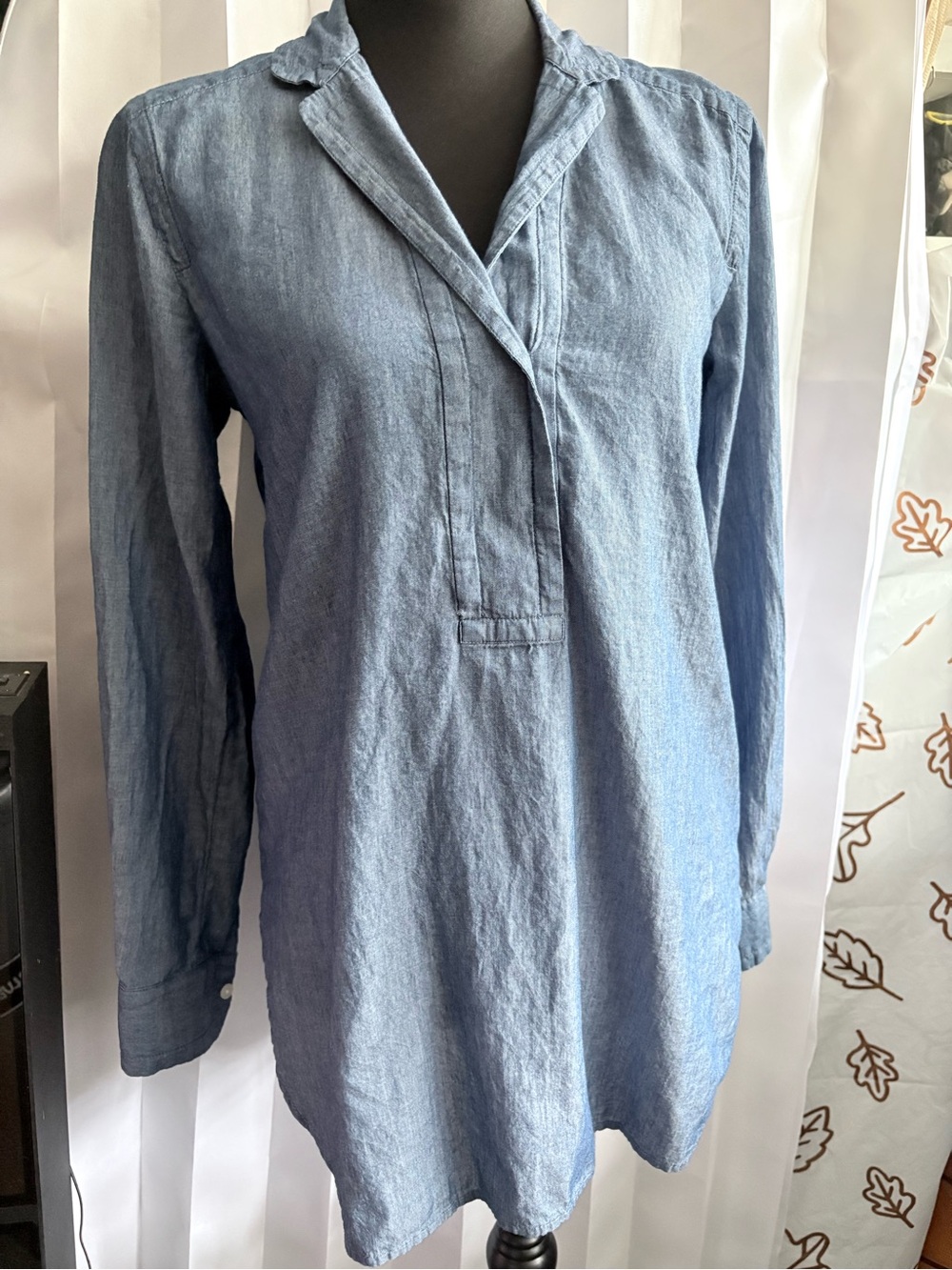 LOFT Light Blue Chambray Shirt Top